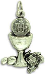 1st Holy Communion chalice  and grapes charm medal