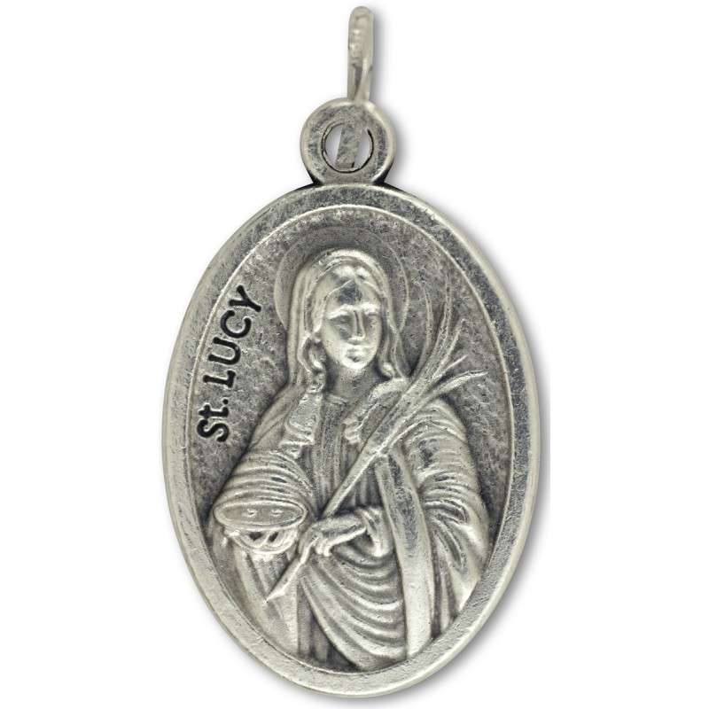 St Lucy medal - Patron saint of the blind, Martyrs, Epedemics, throat infections