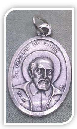 St Vincent de Paul Medal - Patron Saint of charities, hospitals, prisoners, lost articles