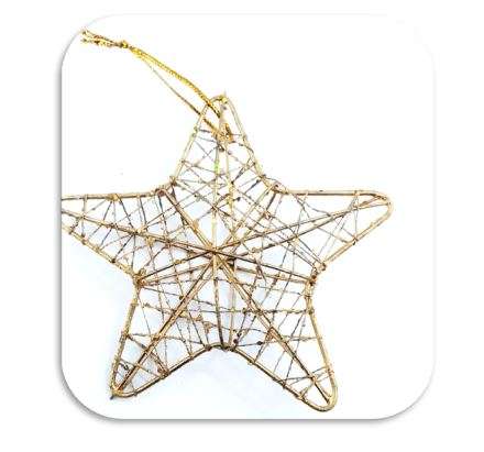 Metal Glitter Star - hanging ornament