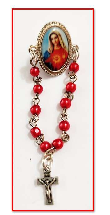 Immaculate Heart of Mary One Decade Rosary Lapel Pin