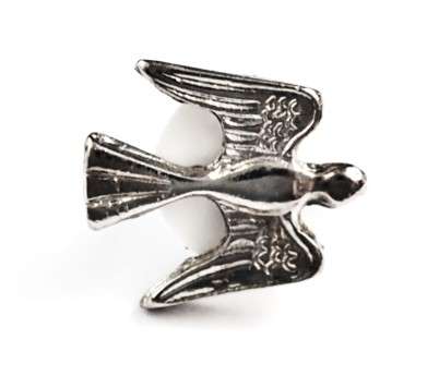 15mm Silver Dove Lapel Pin