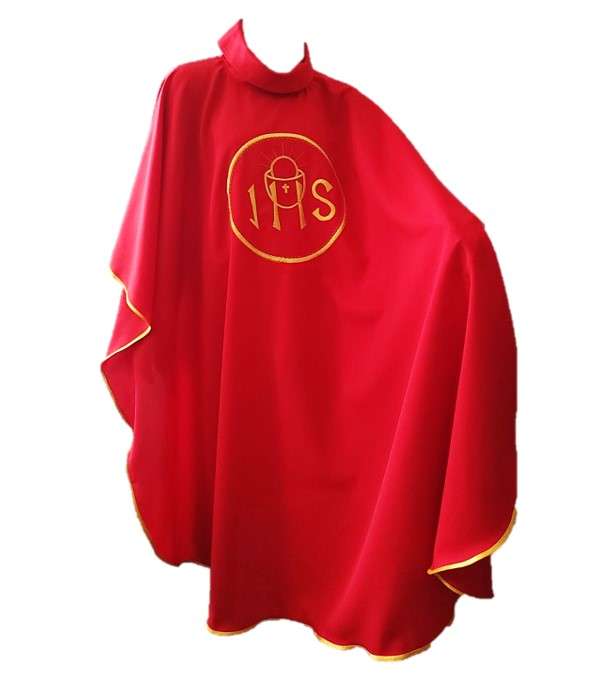 Red Chasuble with stole - IHS