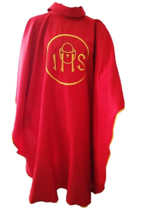 Red Chasuble with stole - IHS