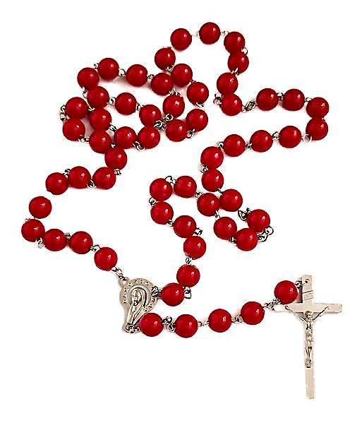 8mm Red Acrylic Rosary