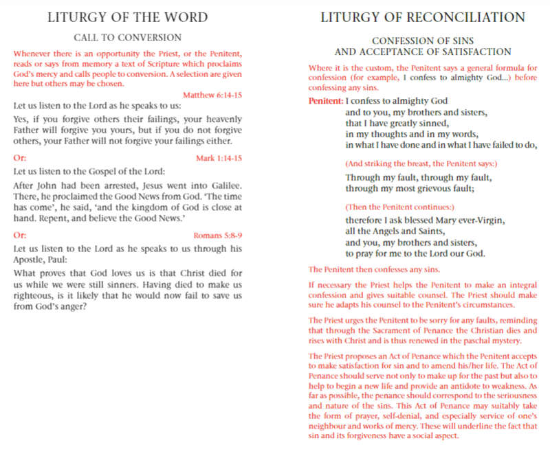 Rite of Penance for individual penitants - Pamphlet