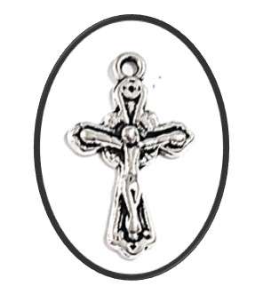 Ornate bordered Small Sun Crucifix - 23mm