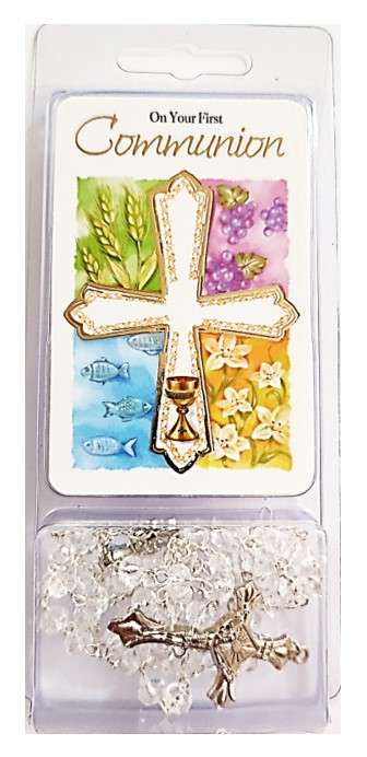 On your First Communion - Rosary with prayer card