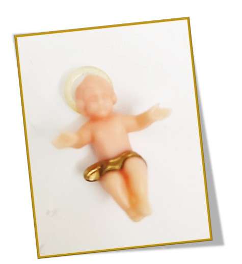 Minature Wood Crib with baby Jesus
