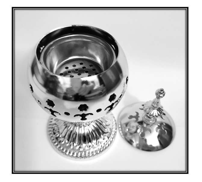 17.5cm Nickel Plated Table incense Burner