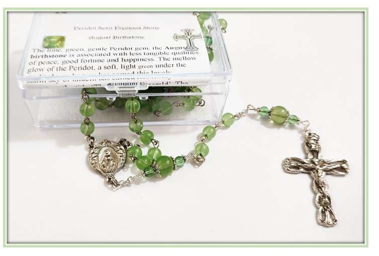 Peridot - August birthstone Rosary - Chain design