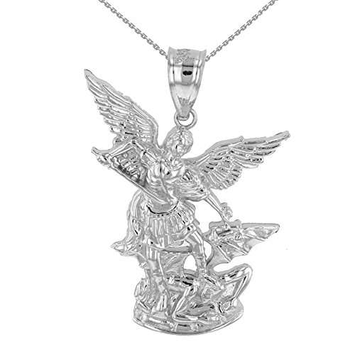 Sterling Silver St Michael the Archangel Figure Pendant - 19mm