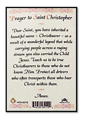St Christopher Car Chaplet - Austrian Crystal in golden blue