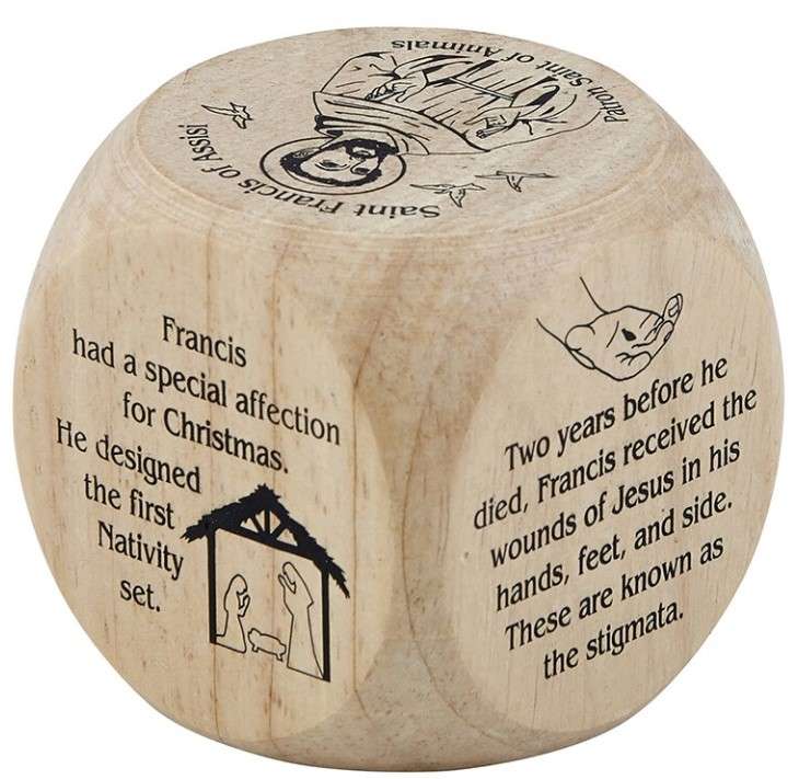 St Francis of Assisi - Fun facts Wooden cube