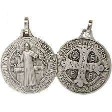 18mm Sterling Silver St Benedict Pendant / Medal