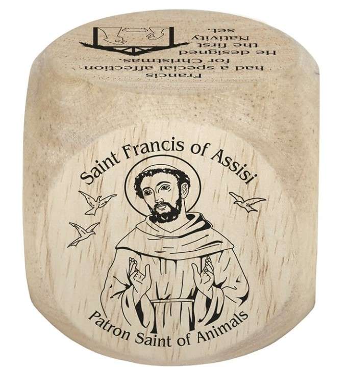 St Francis of Assisi - Fun facts Wooden cube