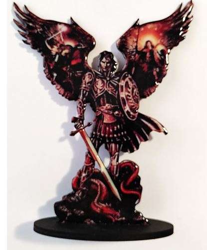 23cm Domed St Michael the Archangel Wooden Stand