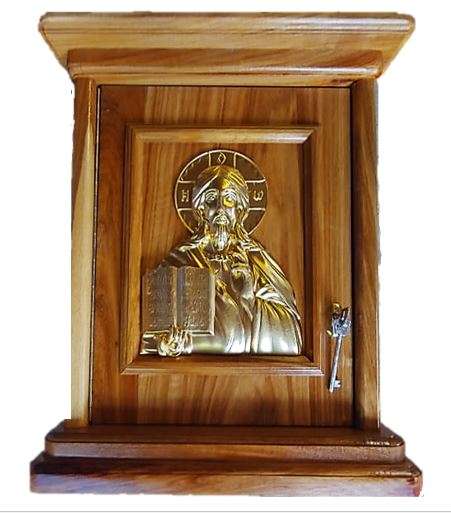 Wooden Tabernacle with Jesus the Teacher Relief in gold