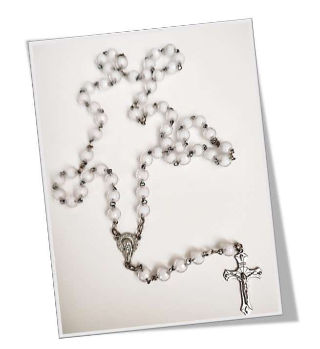 White Window Faceted Rosary