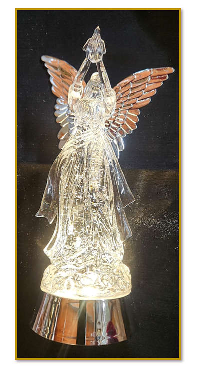 37cm Water Angel with Dove - Light & Music