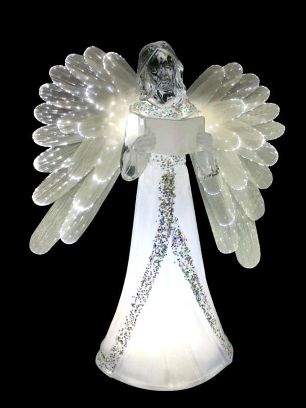22cm acrylic Angel with Fibre optic wings - Lights up