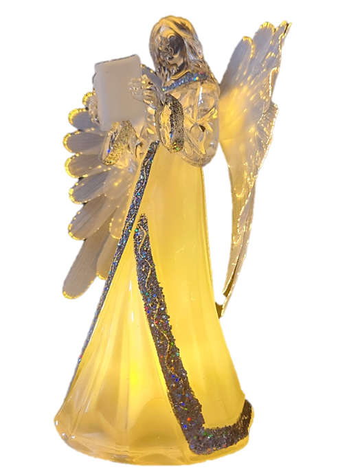22cm acrylic Angel with Fibre optic wings - Lights up