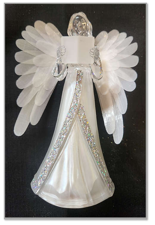 22cm acrylic Angel with Fibre optic wings - Lights up