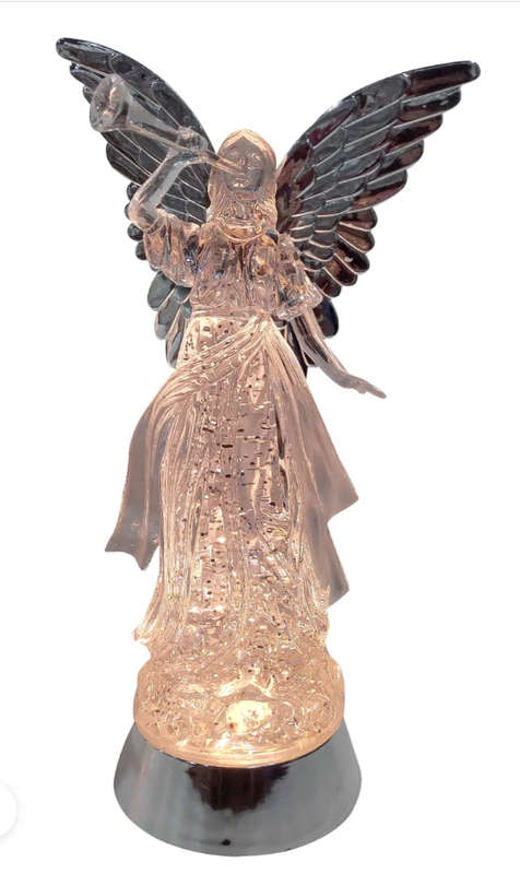 37cm Water Angel with Dove - Light & Music