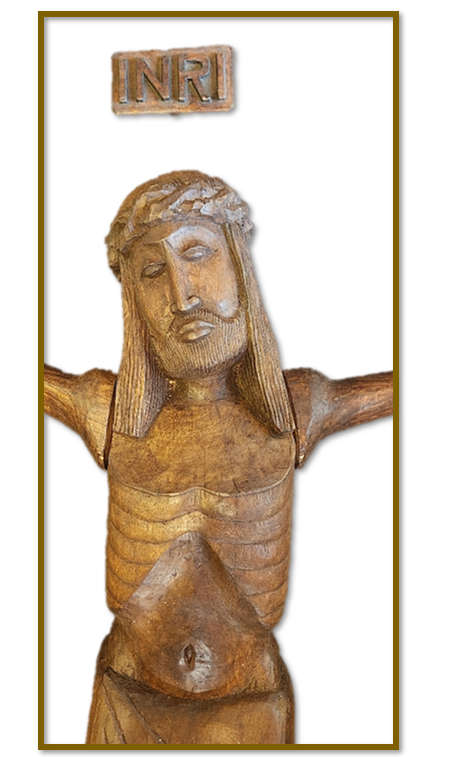 166cm Solid Carved Wooden African Corpus with Inri