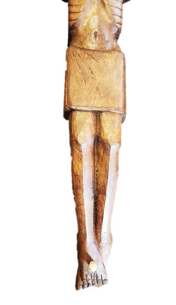 166cm Solid Carved Wooden African Corpus with Inri