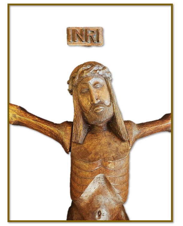 166cm Solid Carved Wooden African Corpus with Inri