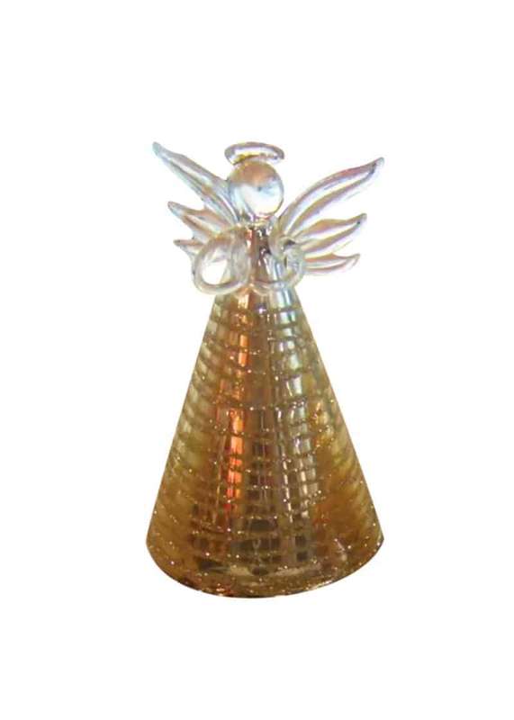 11.5cm Golden Praying Angel - with glitter rings on skirt