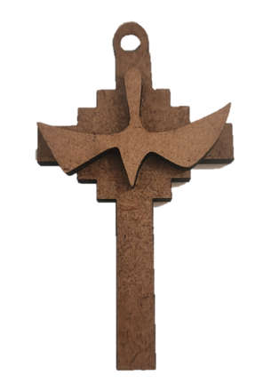Dove on Cross - Wooden 6cm cross
