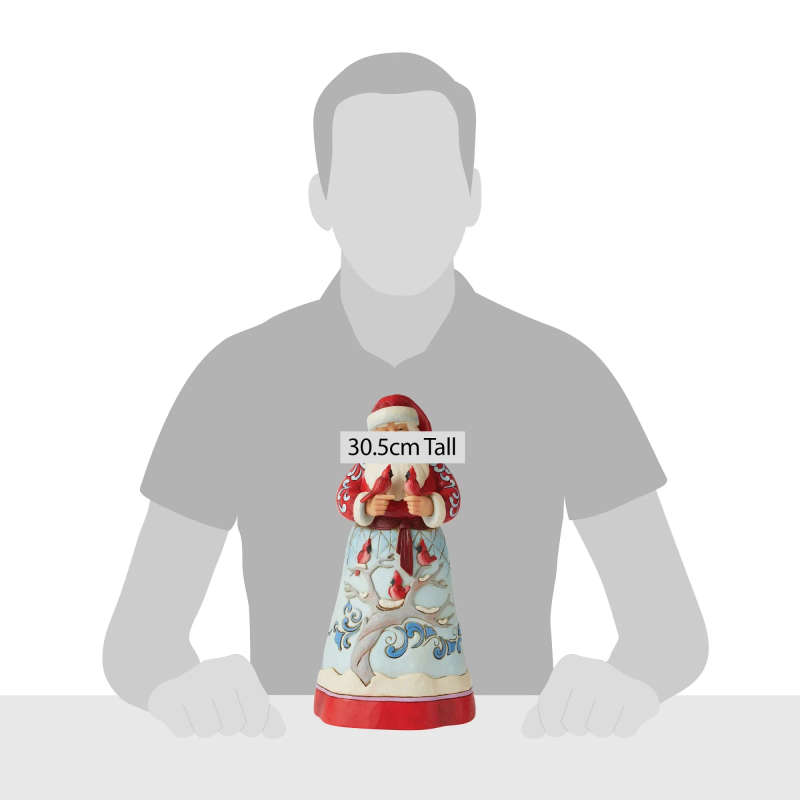 Jim Shore - Santa with Stunning Cardinal Birds - 31cm