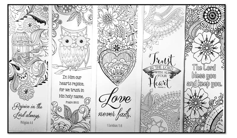 Bookmarks to colour and Share