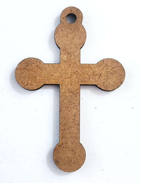 Round edged Wooden Cross - 4.5cm