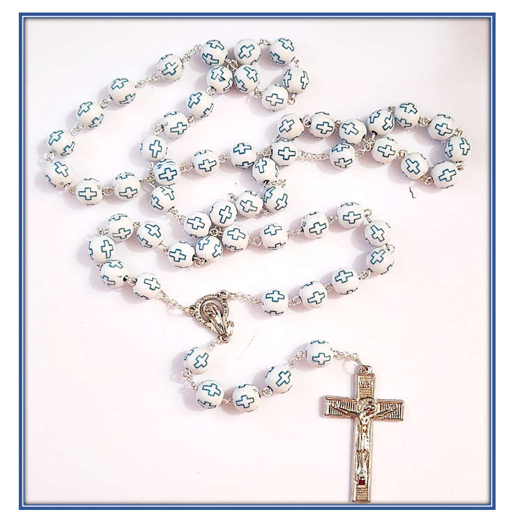 Rosary with Blue Cross