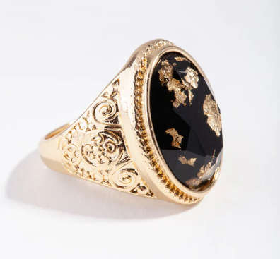 Pectoral Ring - Gold Leaf embedded into Stone