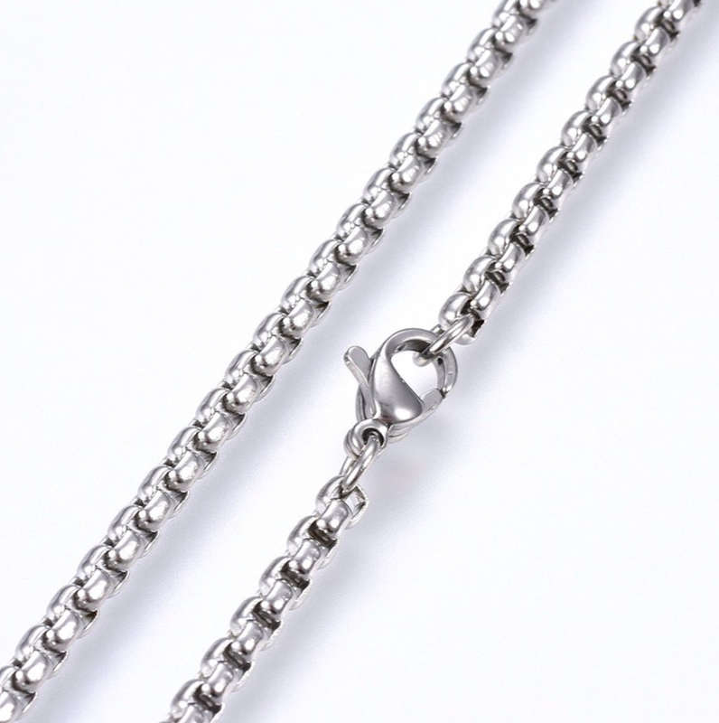 Stainless Steel Box Chain - 3.5mm link - 50cm