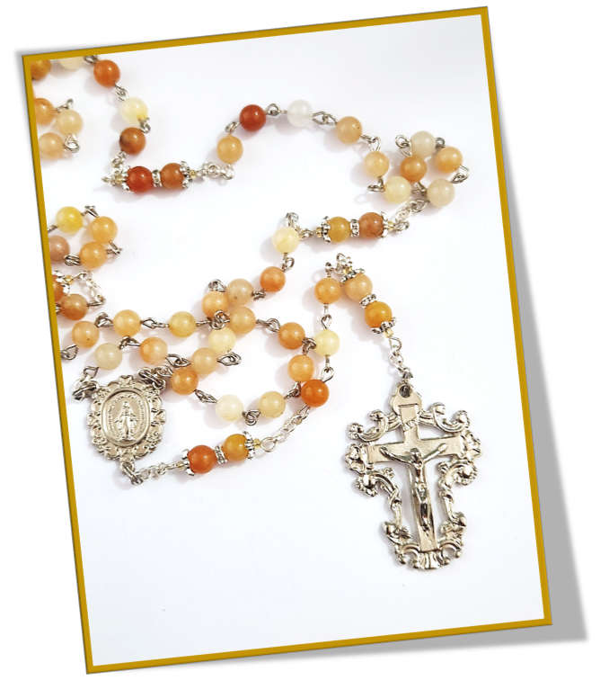 Topaz Semi-Precious Stone -  Birthstone Rosary - November
