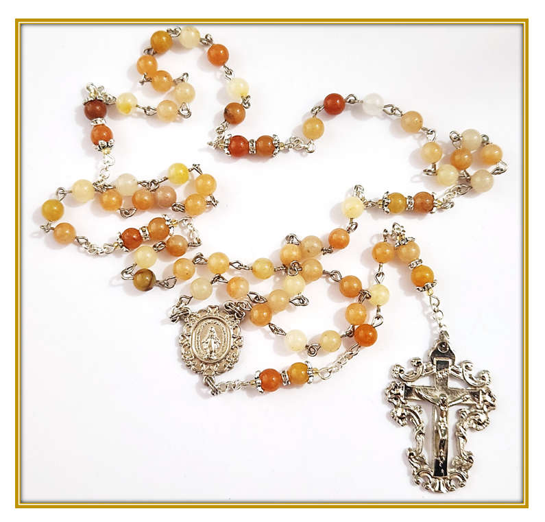 Topaz Semi-Precious Stone -  Birthstone Rosary - November