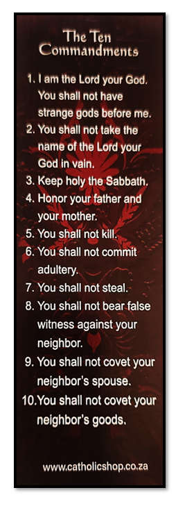 Ten Commandments Bookmark