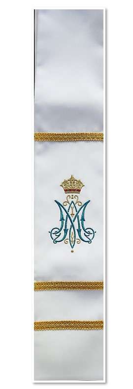 Marion - 2 pointed stole in White