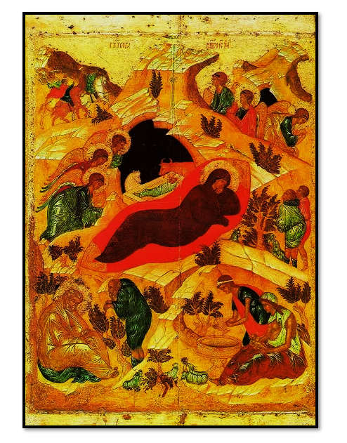The Nativity of Christ Icon - Andrej Rublev - 15th Century - Replica 11.5 x 7cm