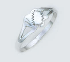 Sterling Silver Baby Shield Panel Ring