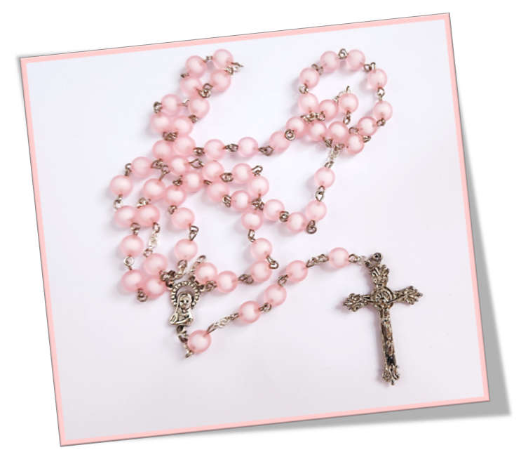 Pink Candy Floss Rosary in 8mm Acrylic Bead