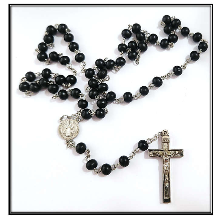 Black Wooden St Benedict Rosary
