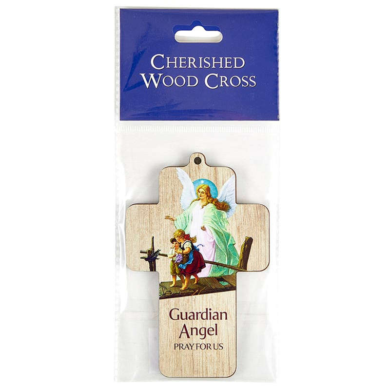 Guardian Angel Wooden Cross 12.5cm
