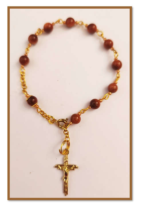 Gold Stone Semi-Precious Stone Rosary Set