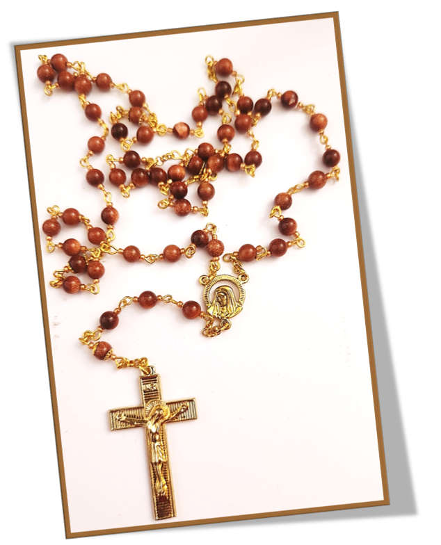 Gold Stone Semi-Precious Stone Rosary Set